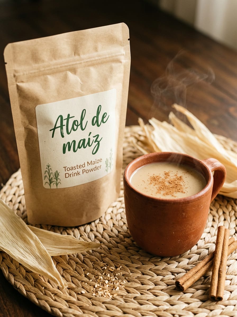 Bebida de maíz en polvo empacada