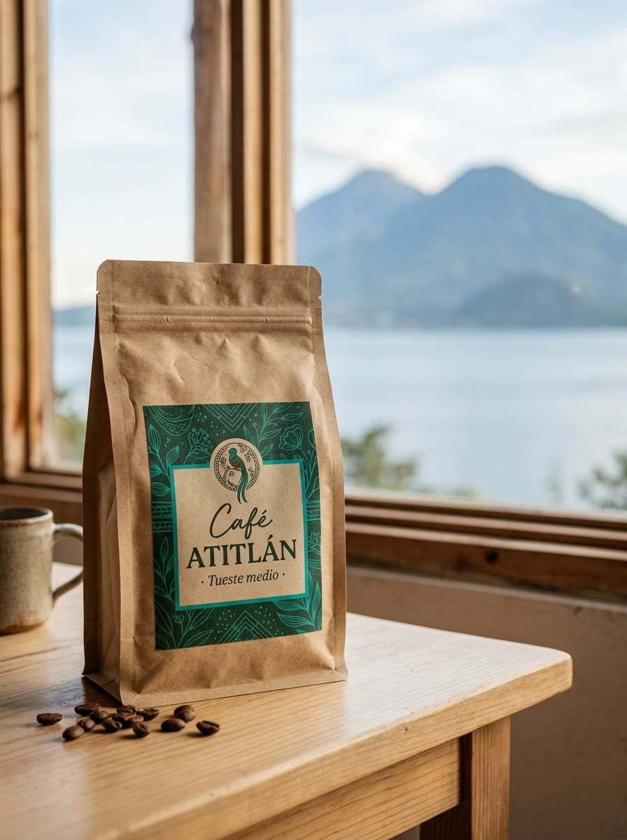 Bolsa de café tostado de Atitlán